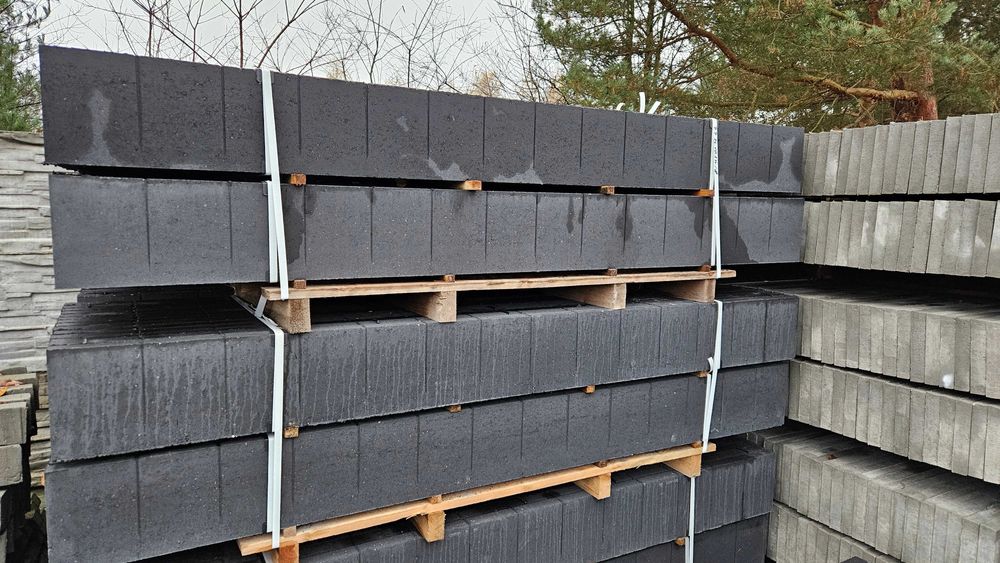 Płyta podmurówka pełna grafit - pod panel ogrodzenie / WALDI Radoszyce