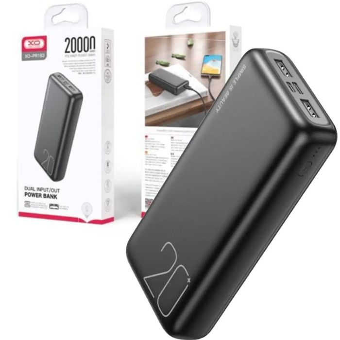 ПАВЕРБАНК XO  PR183 Light Display 2USB+Type-C 20000mAh.