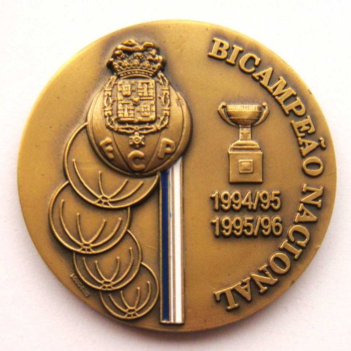 Medalha de Bronze Futebol FCP Porto Bicampeão 94/96 Dragão em Estojo