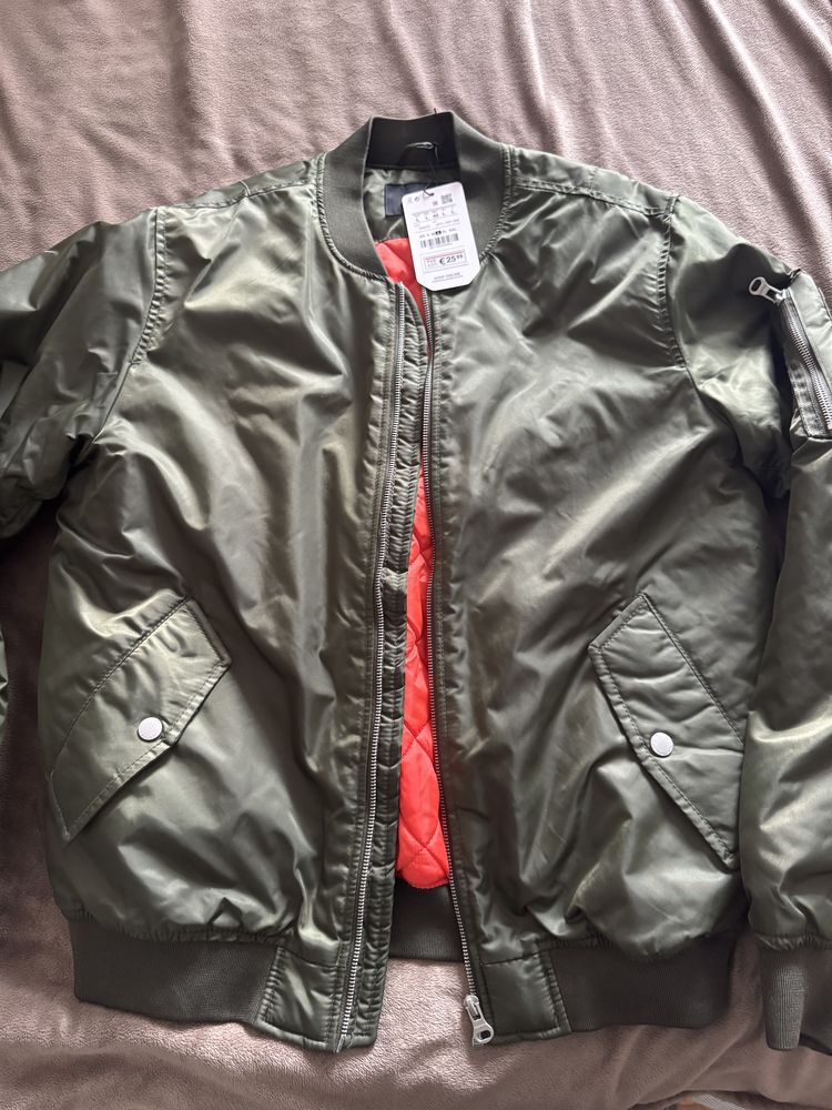 Bomber casaco novo verde tamanho L