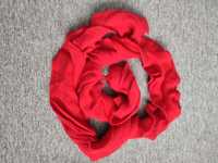 Szal szalik spirala wełniany czerwony damski