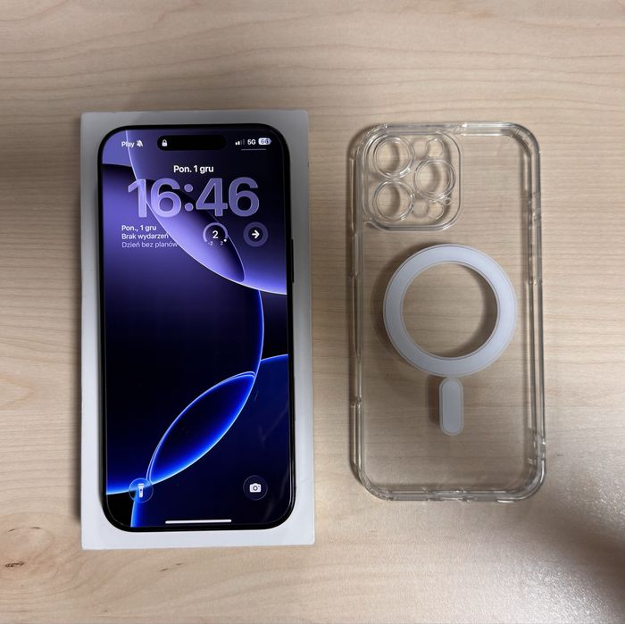 iPhone 16 Pro Max 256GB 100% kondycji baterii + etui + szkło ochronne