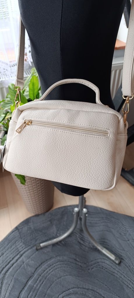 Torebka damska listonoszka kremowa caely bags