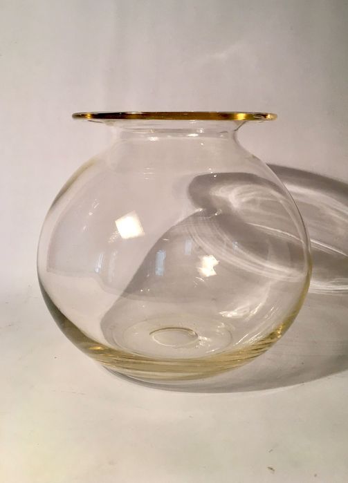 VASO/AQUÁRIO - vidro - antigo - 19 x 19,5 cm/s - 1150 g
