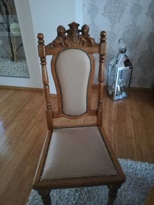 Meble Gdańskie Dębowe KPL. Stół ,Krzesła ,Komoda