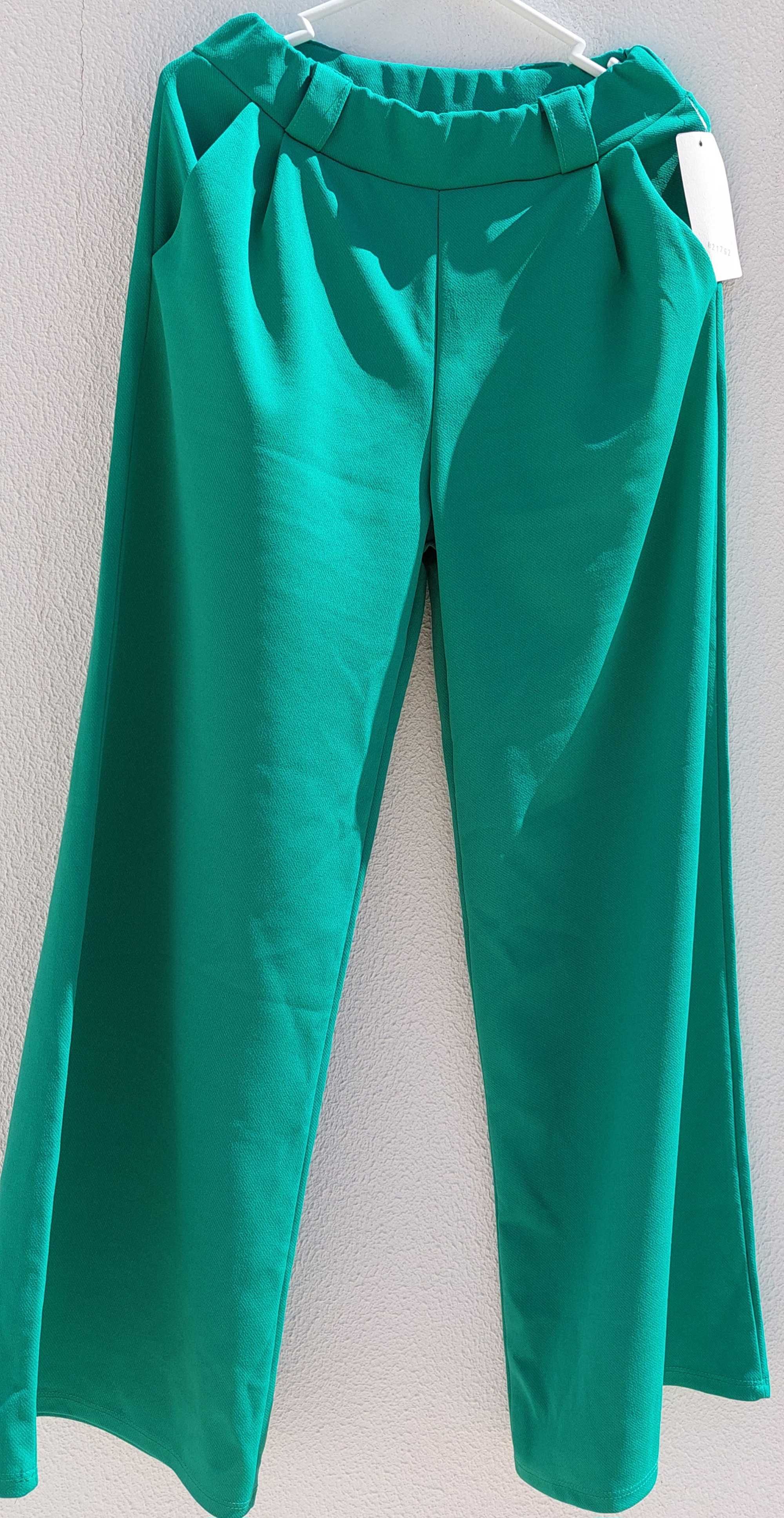 Calça pantalona verde bandeira, S/M