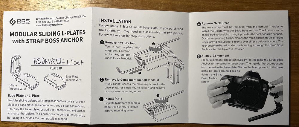 RRS B5DMkIV-L L-Plate Canon 5D Mark IV L-Bracket Arca swiss