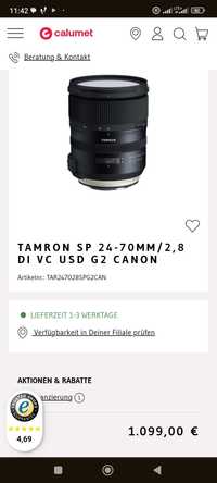 Tamron SP 24-70mm 2,8 Di VC USD G2 Canon