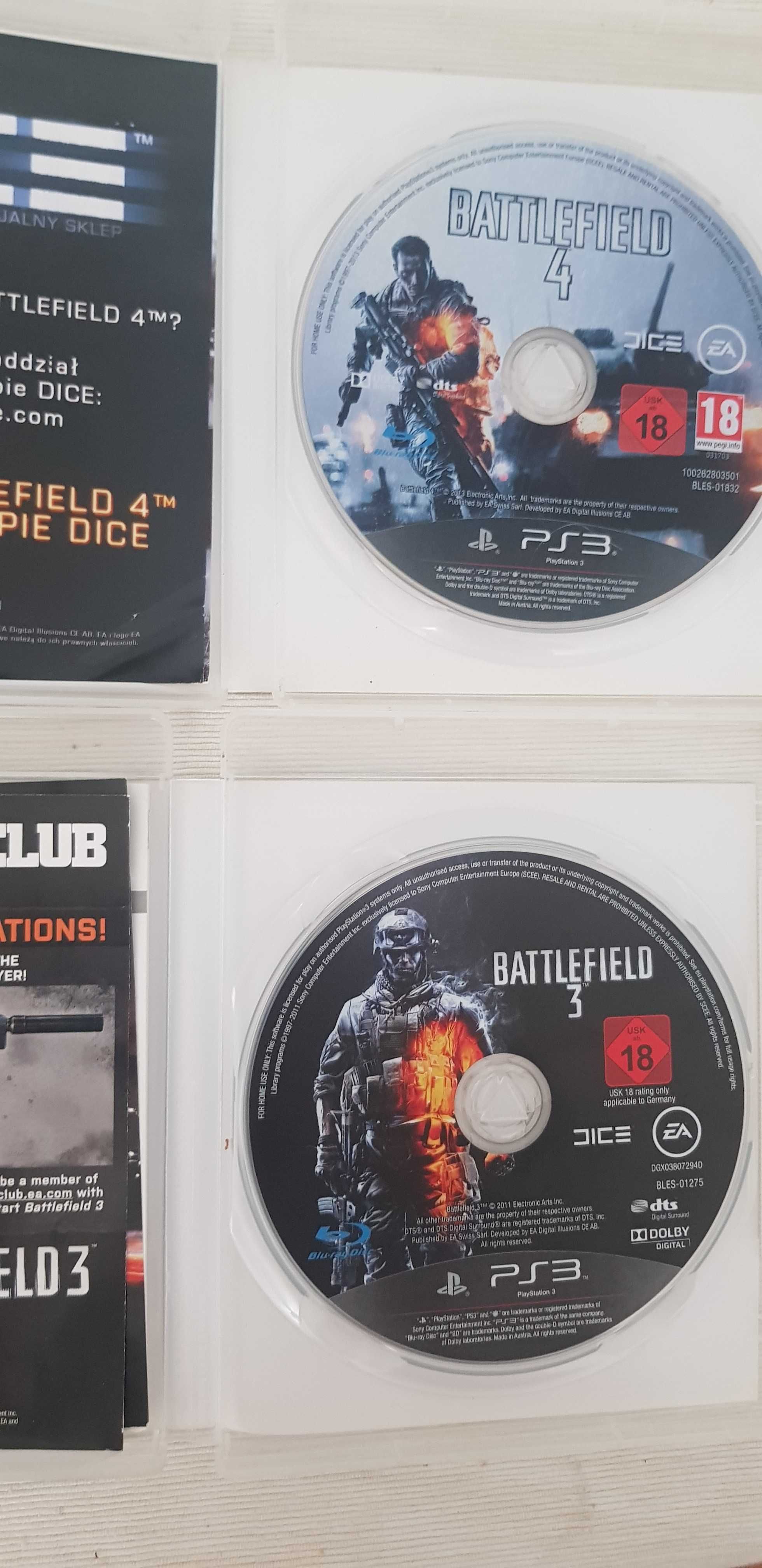 2 Gry PS3 - Battlefield 3 i 4 Dubbing PL