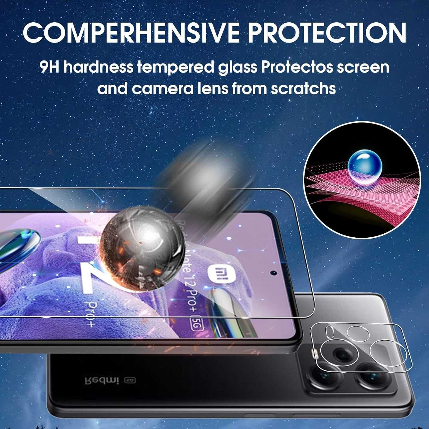 Lutree 3x szkło LCD 3x szkło aparat Xiaomi Redmi Note 12 Pro PLUS 5G