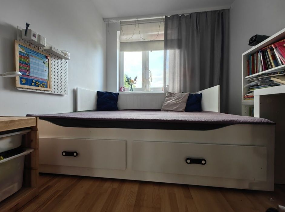 Hermes łóżko rozkładane, materac,hand made, led.