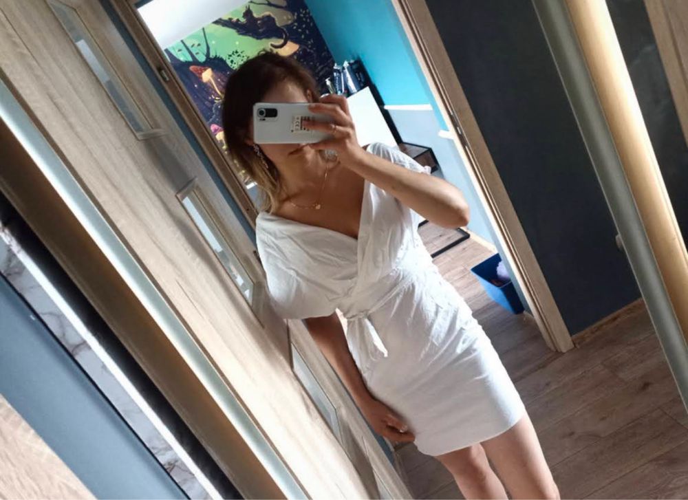 Biała letnia sukienka Asos XS