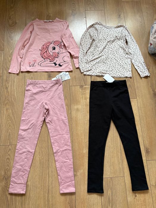 Legginsy ocieplane z meszkiem 2 pary H&M r.134