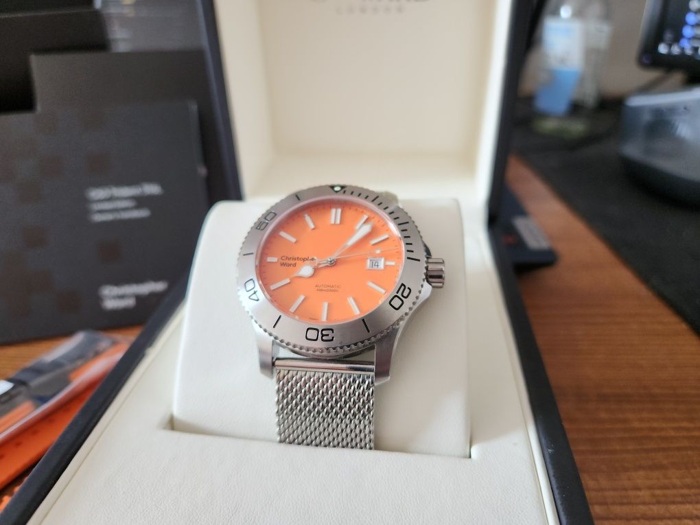 Christopher Ward C60 Trident 316L Limited Oragne Limitowany Diver