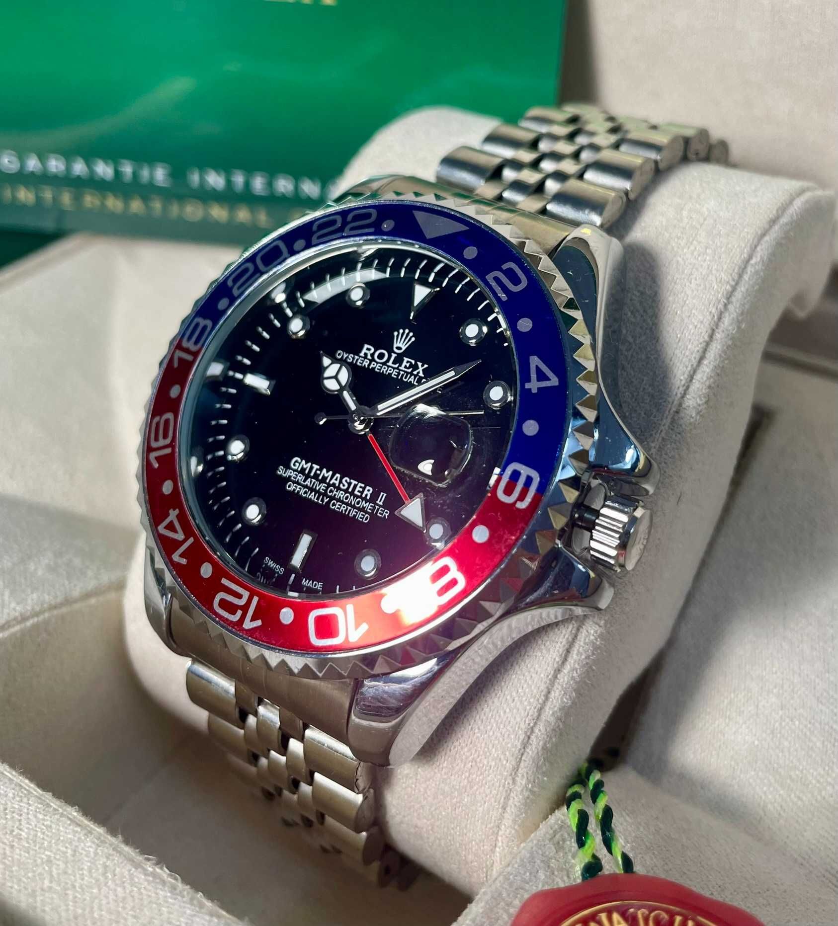 Promocja! Zegarek Rolex GMT Master Pepsi Date! 42mm AAA Zestaw