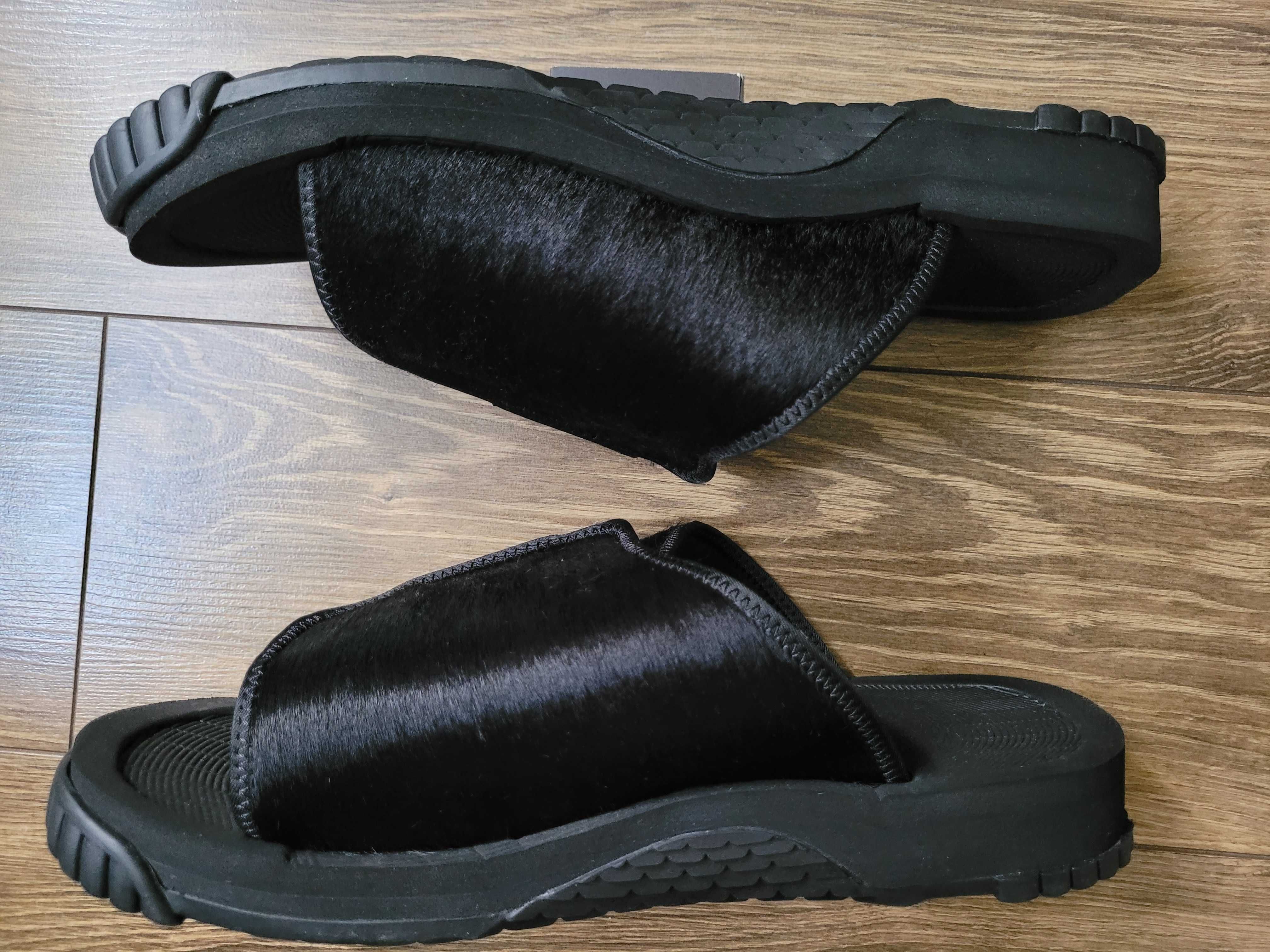 buty sandały klapki Shaka X - packer 45 UK 10 czarne krowie włosie