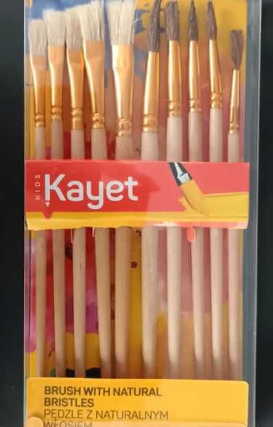 10x pędzel z naturalnym włosiem - Kayet