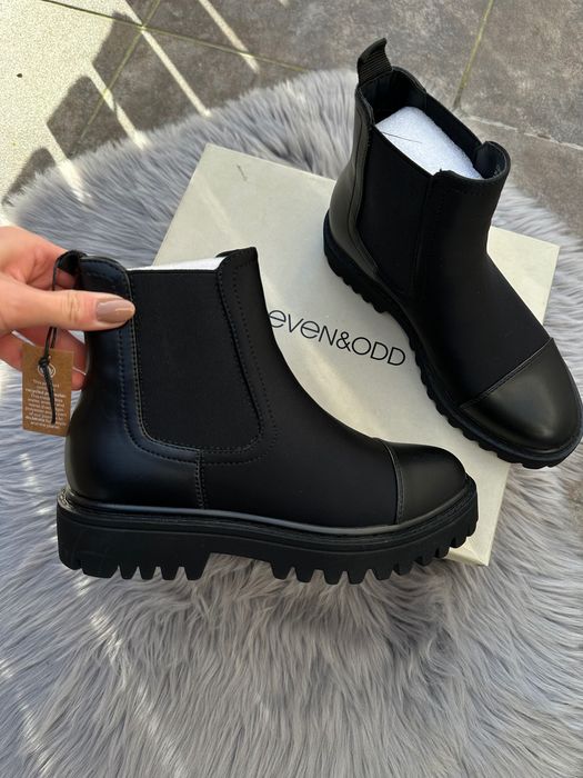 botki czarne damskie buty sztyblety Even & odd nowe r 36