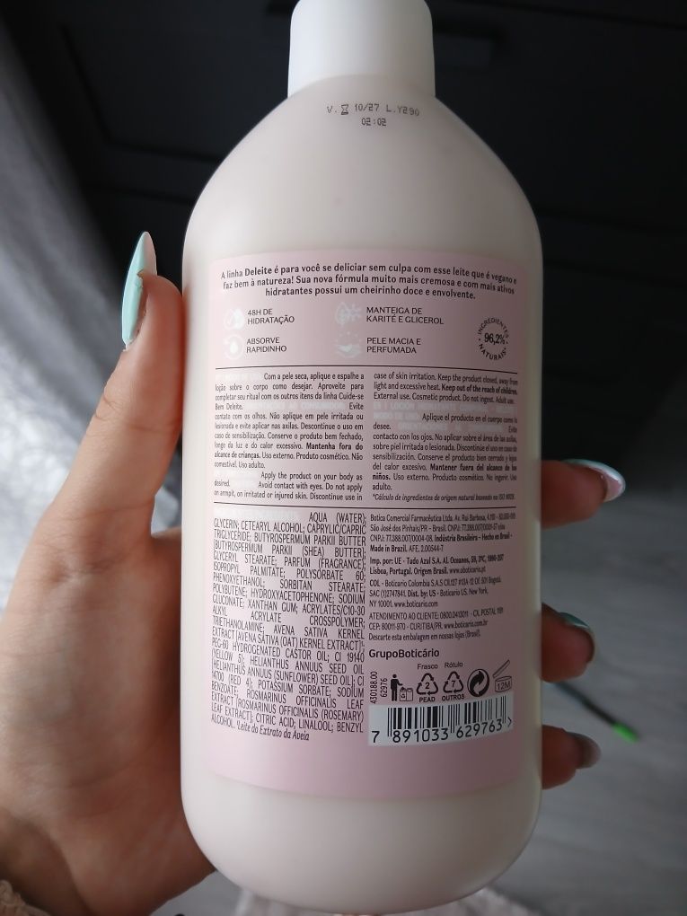 Creme Hidratante Deleite Oboticario