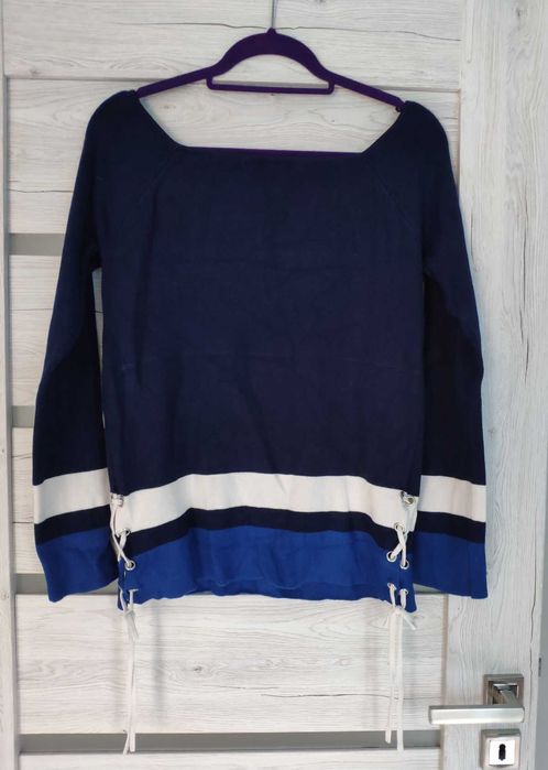Sweter granatowy sznurowany GEORGE