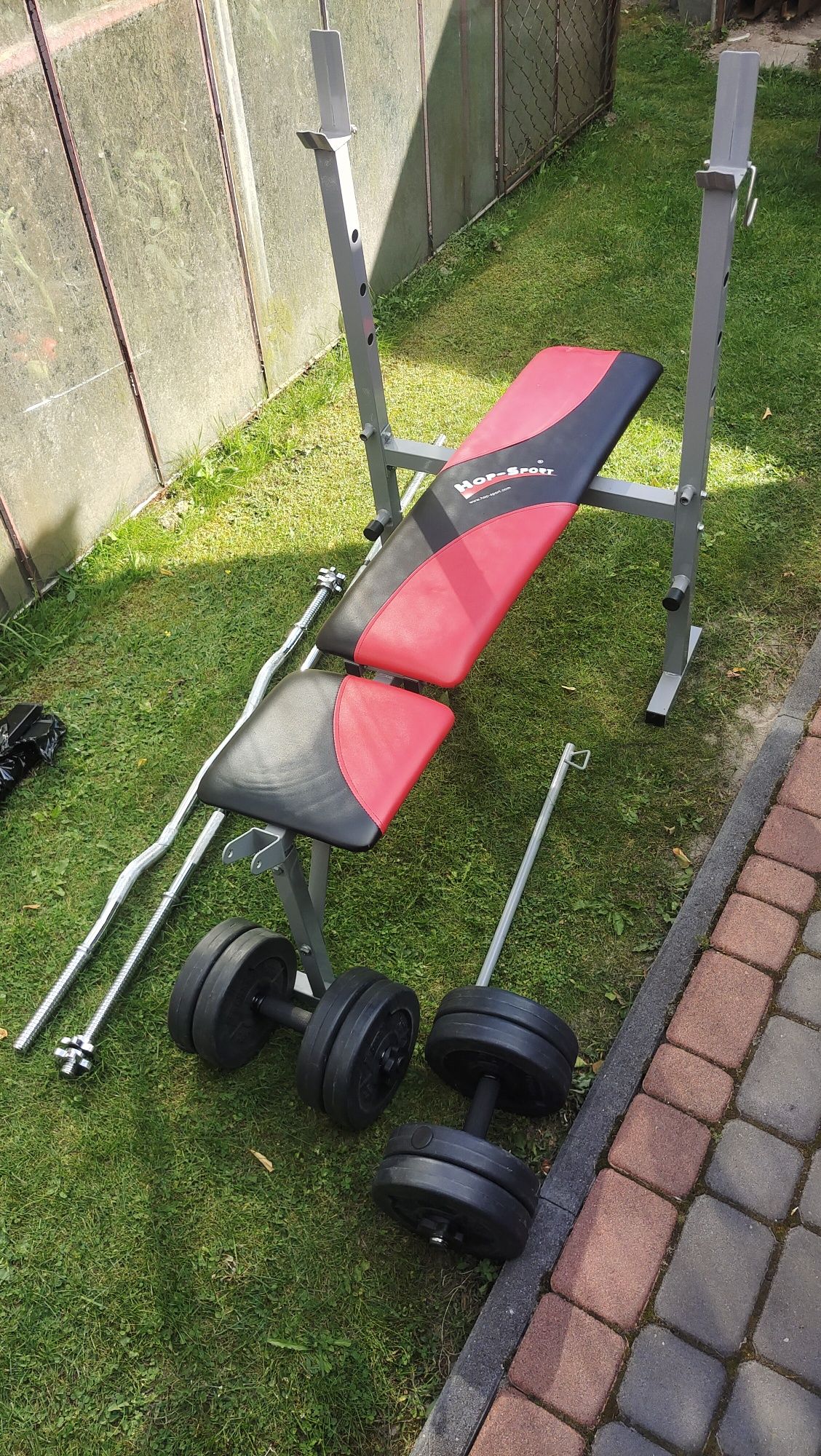 Ławka treningowa z obciążeniem Hop Sport domowa siłownia