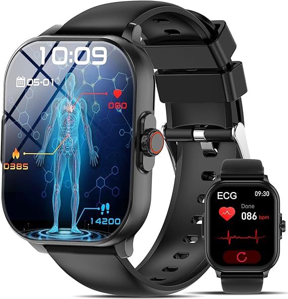 Smartwatch KardioWatch EKG HRV Puls Ciśnienie SPO2 Rozmowy iOS Android