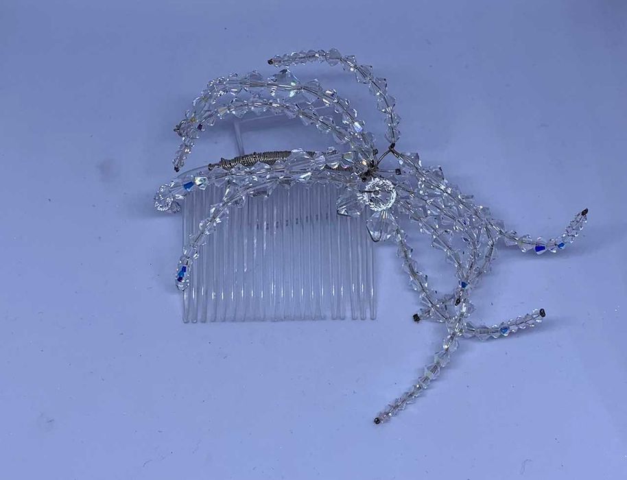 nowy grzebyk ślubny designerski mały srebrny panna młoda tanio okaza