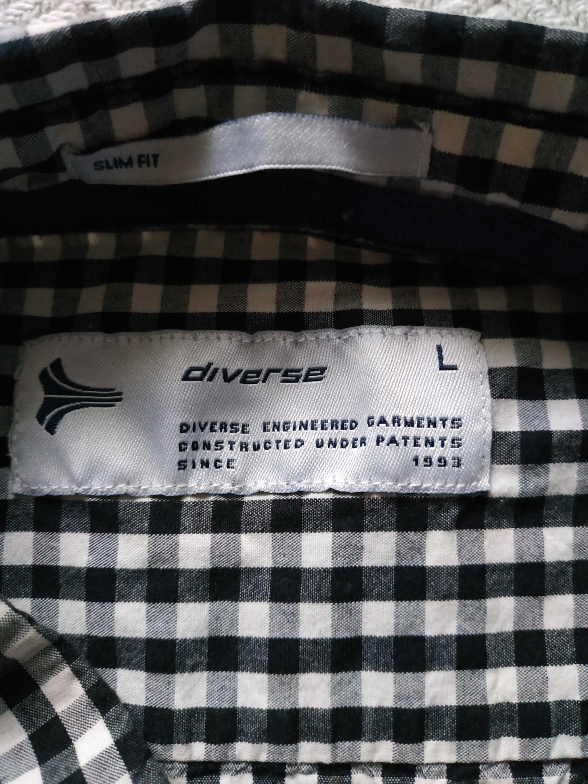 Koszula męska w kratkę Diverse L Slim Fit