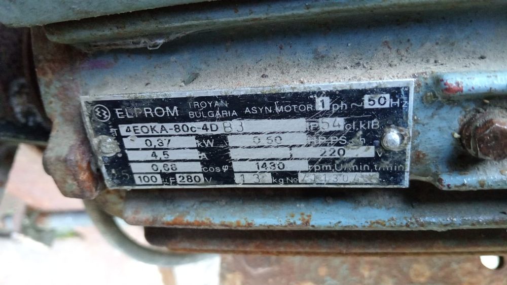 Motor monifásico betoneira