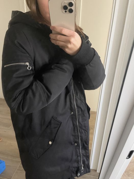 Парка пуховик Zara trafaluc чорного кольору