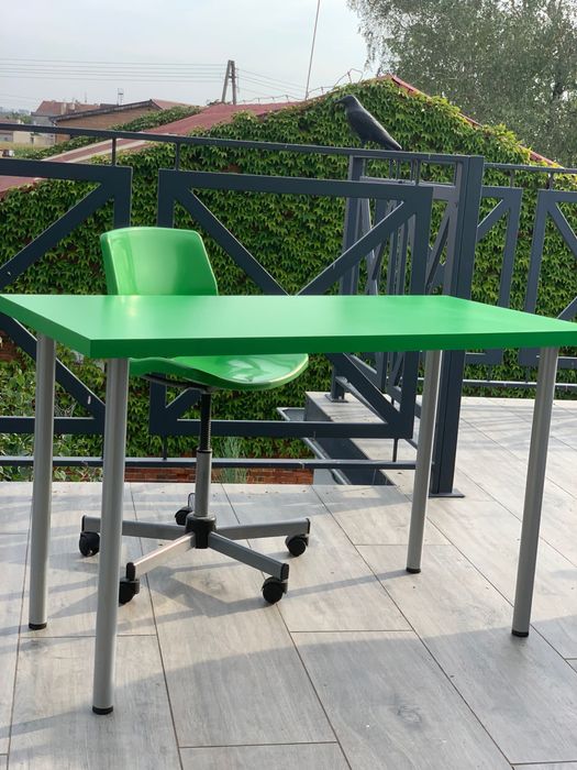 Biurko z krzesłem obrotowym zielone, nowe