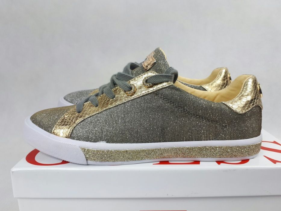 Sneakersy GUESS złote srebrne brokat FLMEG1FAM12 eu 40 trampki obuwie