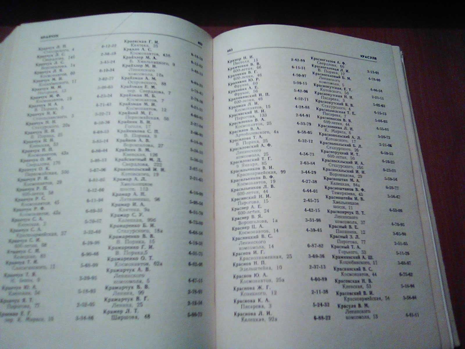 Книга Список абонентов Винницкой городской АТС