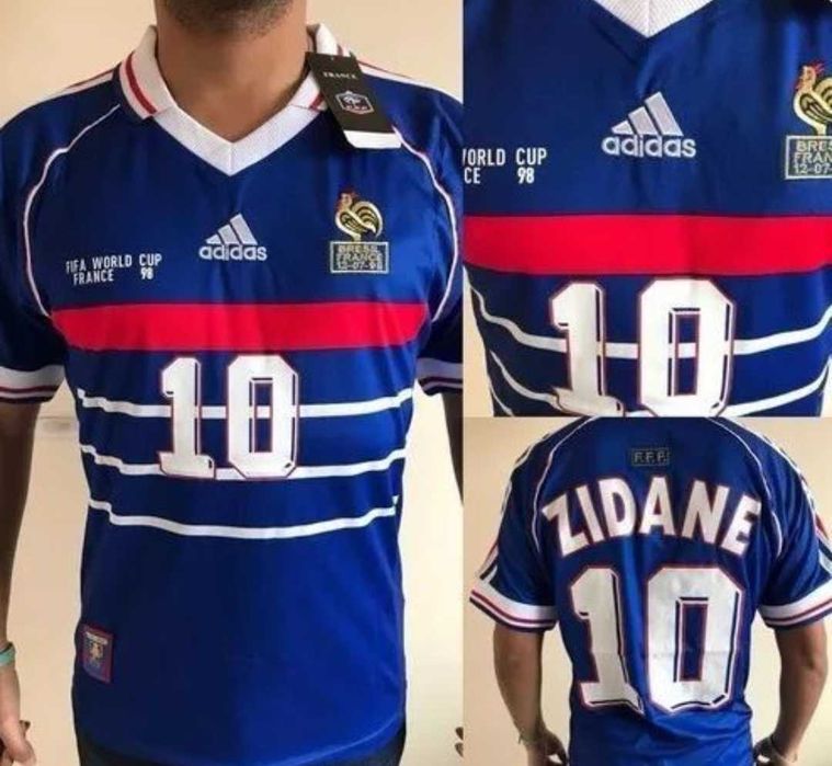 Ретро футболка Zidane, збірна Франції 1998 року, Синя
