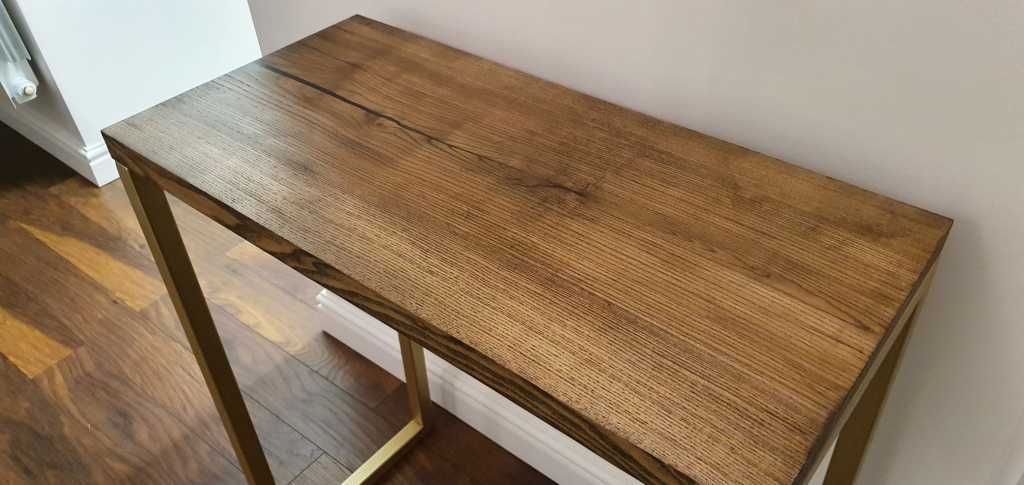 Konsola-Stolik-Loft-Industrial-Drewno-Jesion-Stal