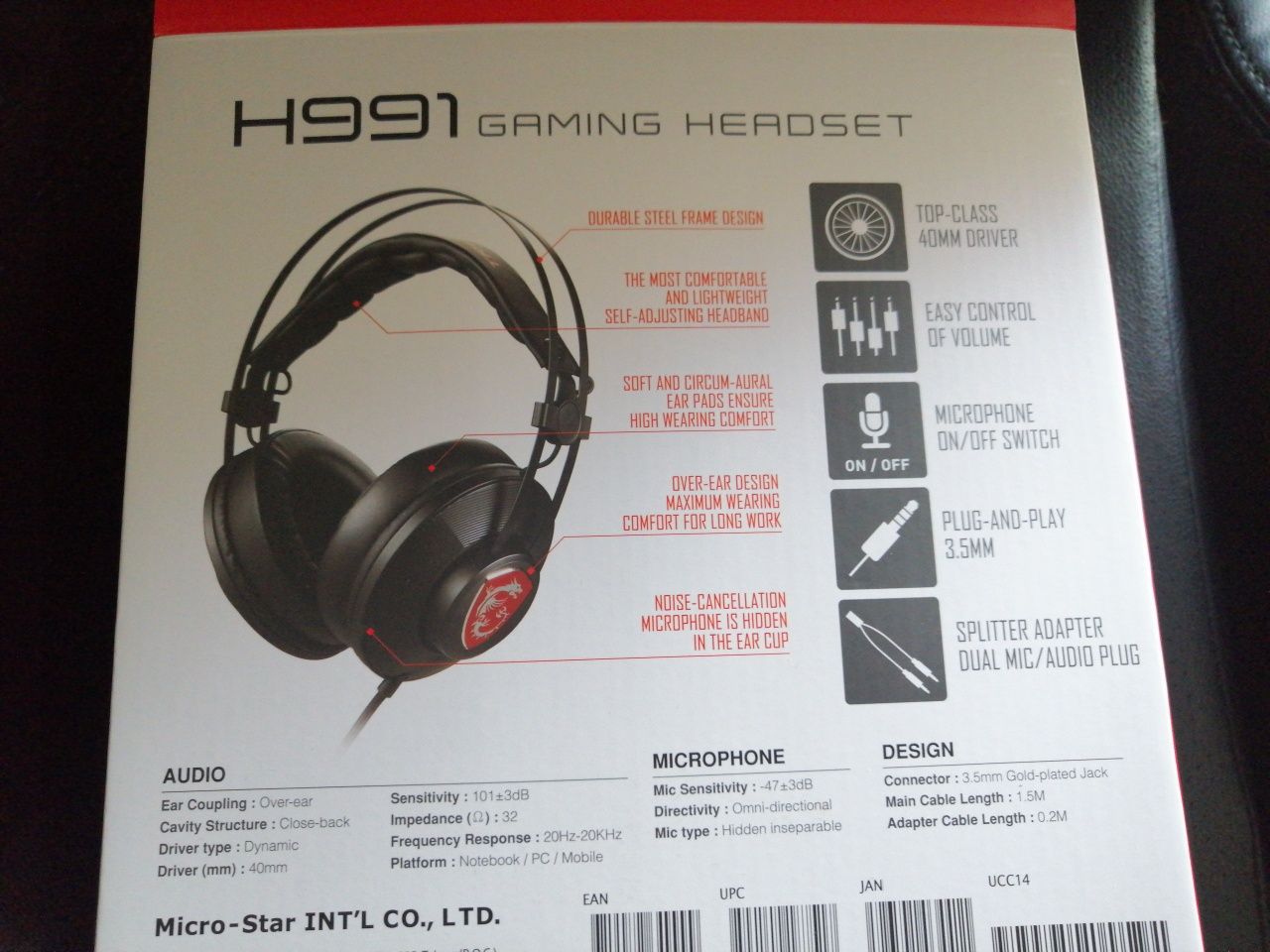 Msi H991 gaming headset