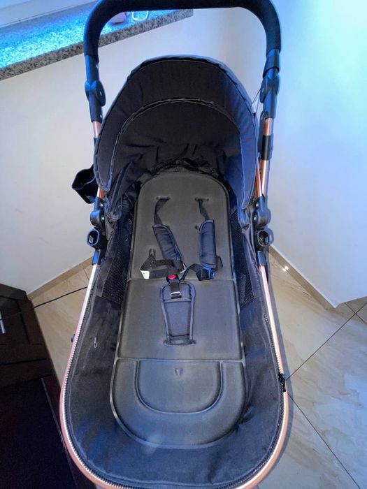 Lekki wózek 3 w 1 gondola siedzisko wózka czarne