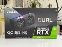 Відеокарта ASUS DUAL-RTX3060TI-O8G-V2 Ідеальний стан, Комплект