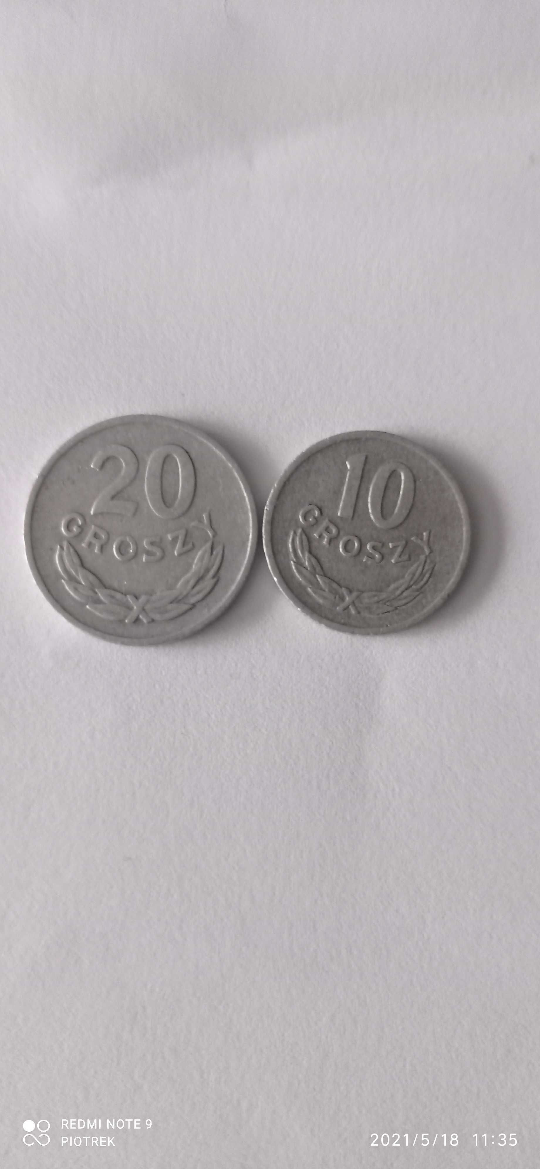 Polskie Stare Monety Kolekcjonerskie 10,20 groszy