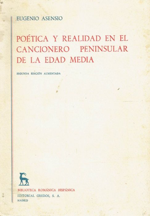 3558 Poética y realidad en el cancionero peninsular de la Edad Media.