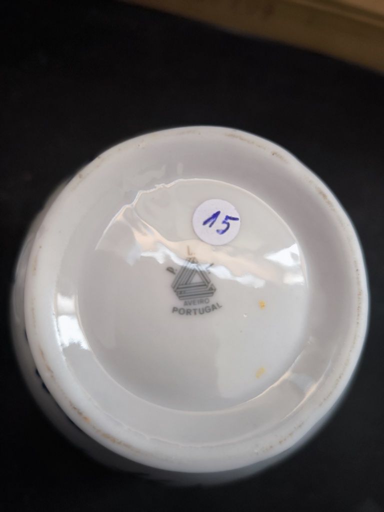 Pote porcelana azul e branco
