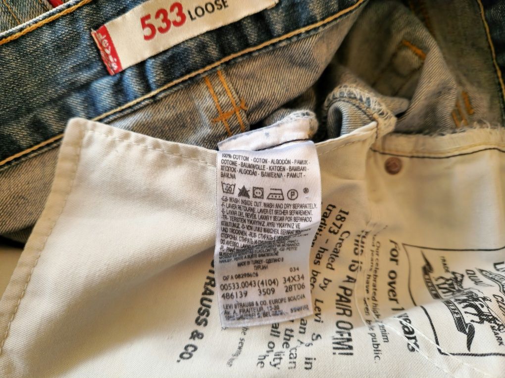 Джинси чоловічі Levi's 533 W34 L34  (Levis/Левайс) Original