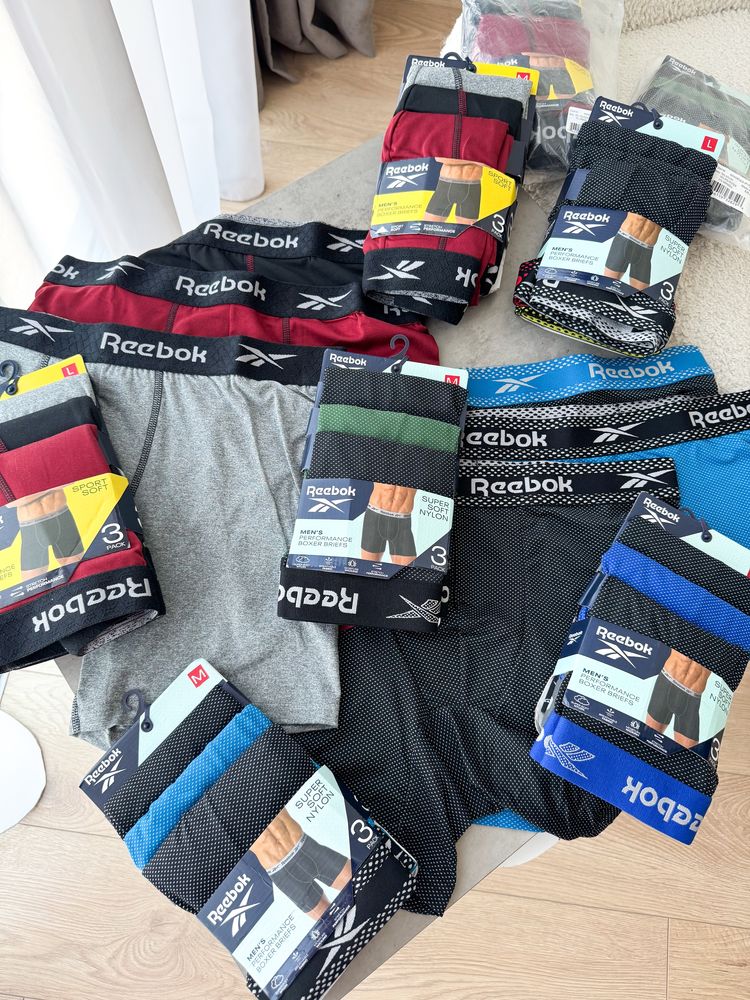 Чоловічі труси боксери Reebok,три шт упаковка.Оригінал.Мужские трусы