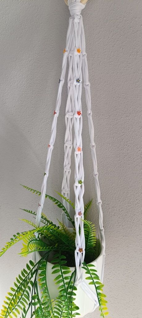 Suporte para vasos macramé