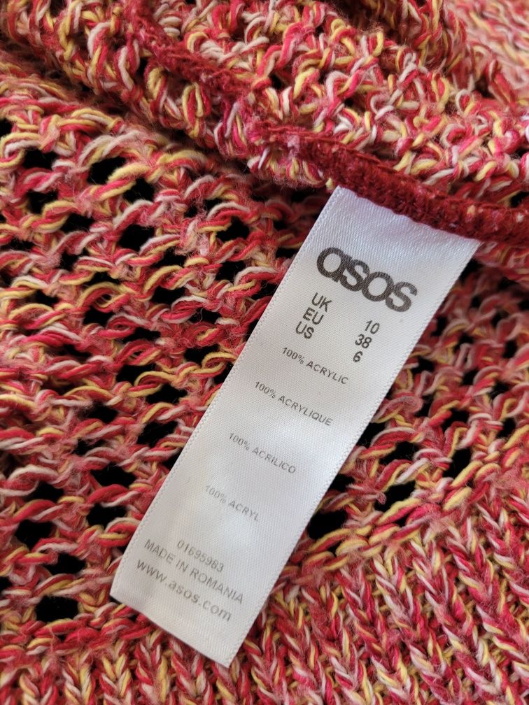 Kolorowy ażurowy sweter oversize boho ASOS