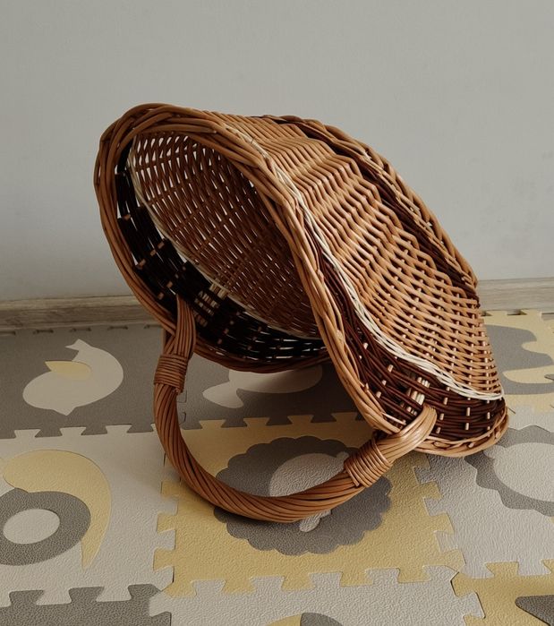 Kosz wiklinowy na drewno L,kosz kominkowy