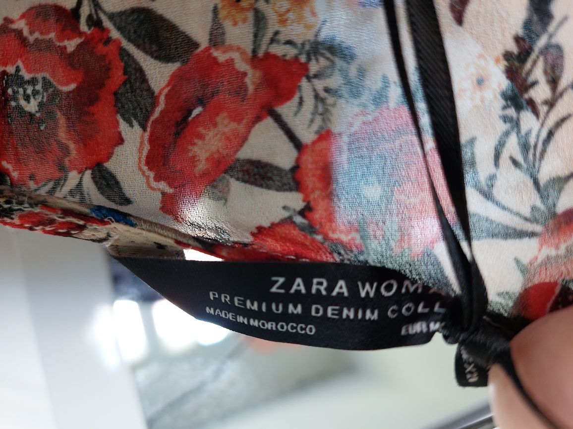 Nowa, cienka bluzka w kwiaty, Zara
