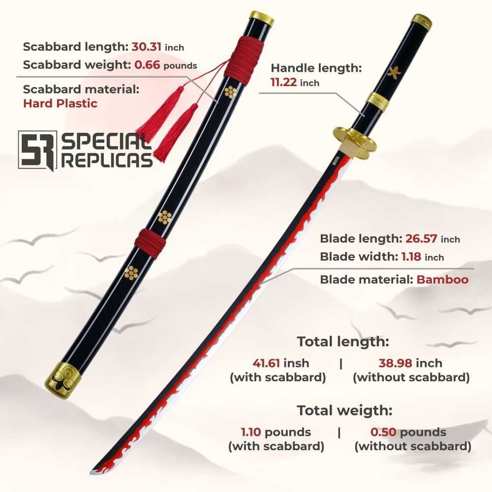 Miecz Katana Roronoa Zoro Enma One Piece Drewniany JT10661BK