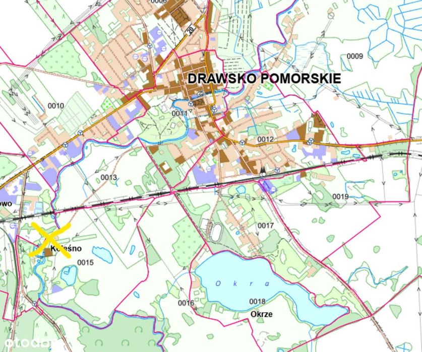 Działka budowlana uzbrojona z linią brzegową Drawy