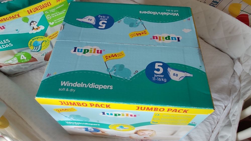204 FRALDAS marca Lupilu, tamanho 5, novas c/etiqueta